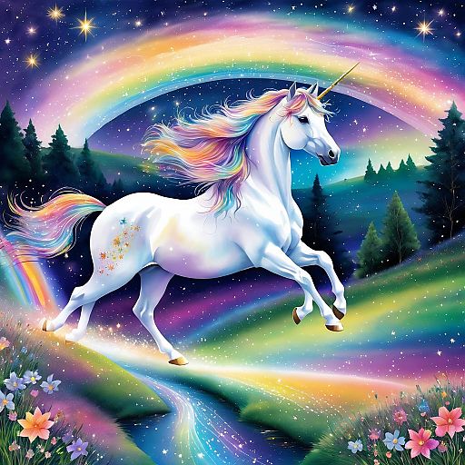 Unicorn Galloping on a Rainbow Bridge Unicorn Galloping on a Rainbow Bridge