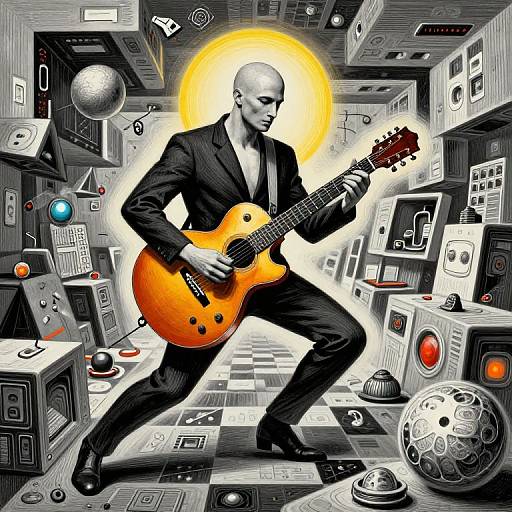 Morpheus Playing Guitar in Cosmic Chaos