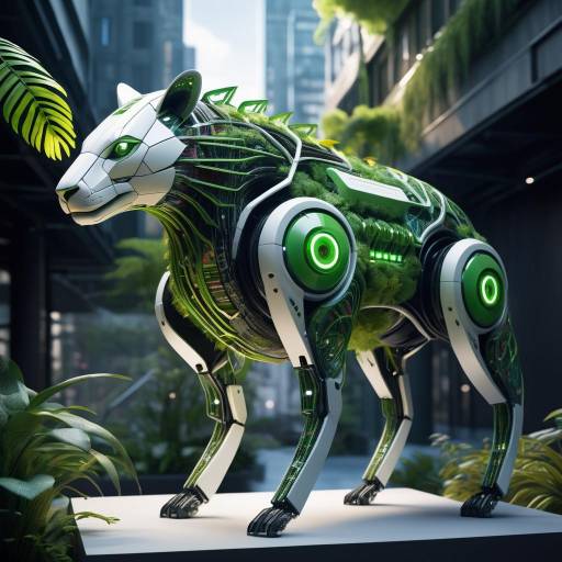Futuristic Cybernetic Animal in Urban Jungle Futuristic Cybernetic Animal in Urban Jungle