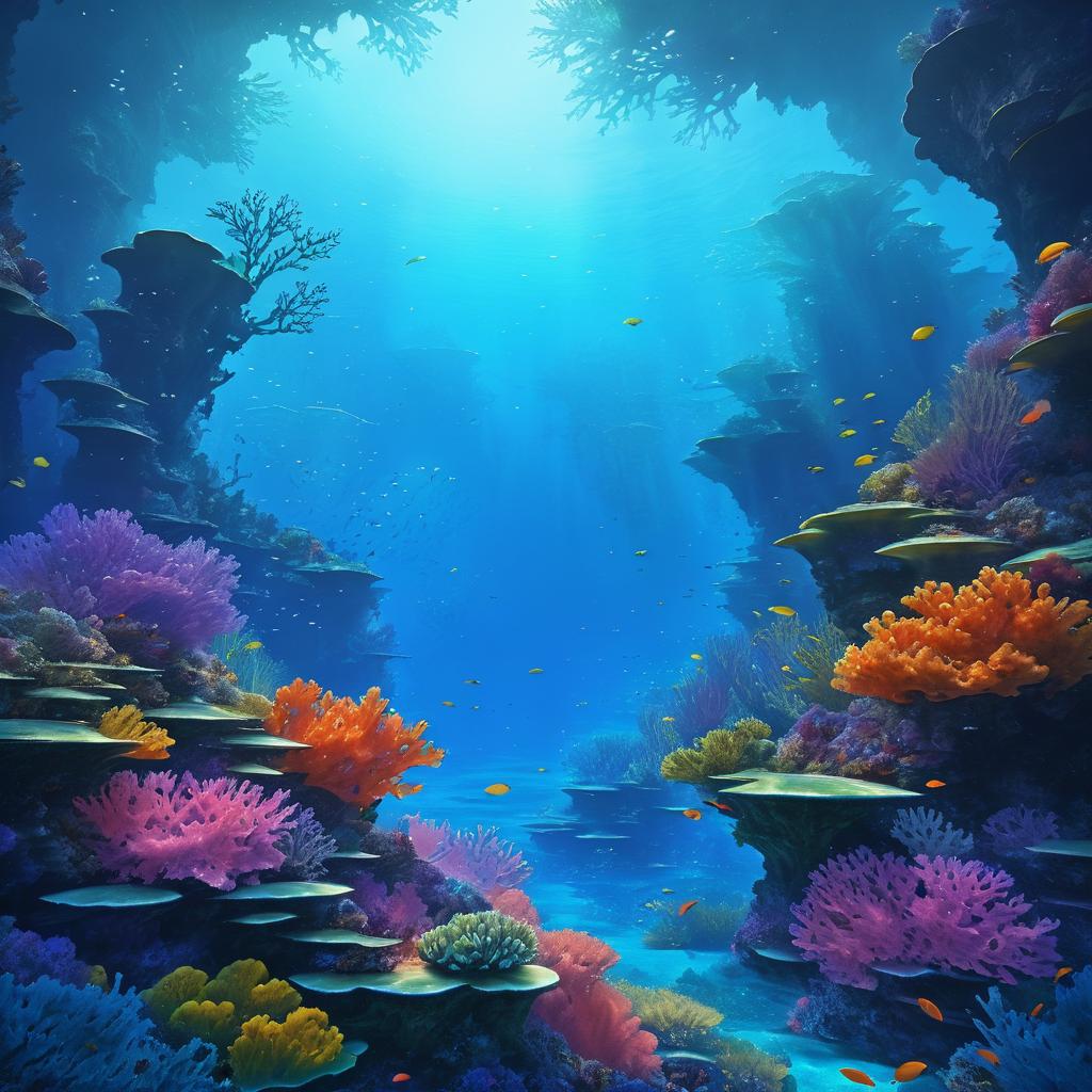 Vibrant Underwater Fantasy Art Scene