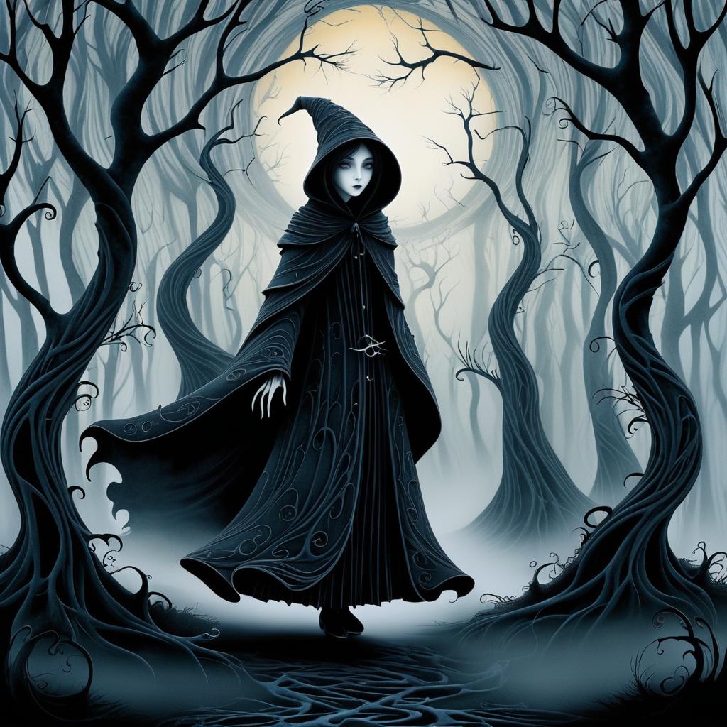 Mysterious Figure in a Twisted Forest