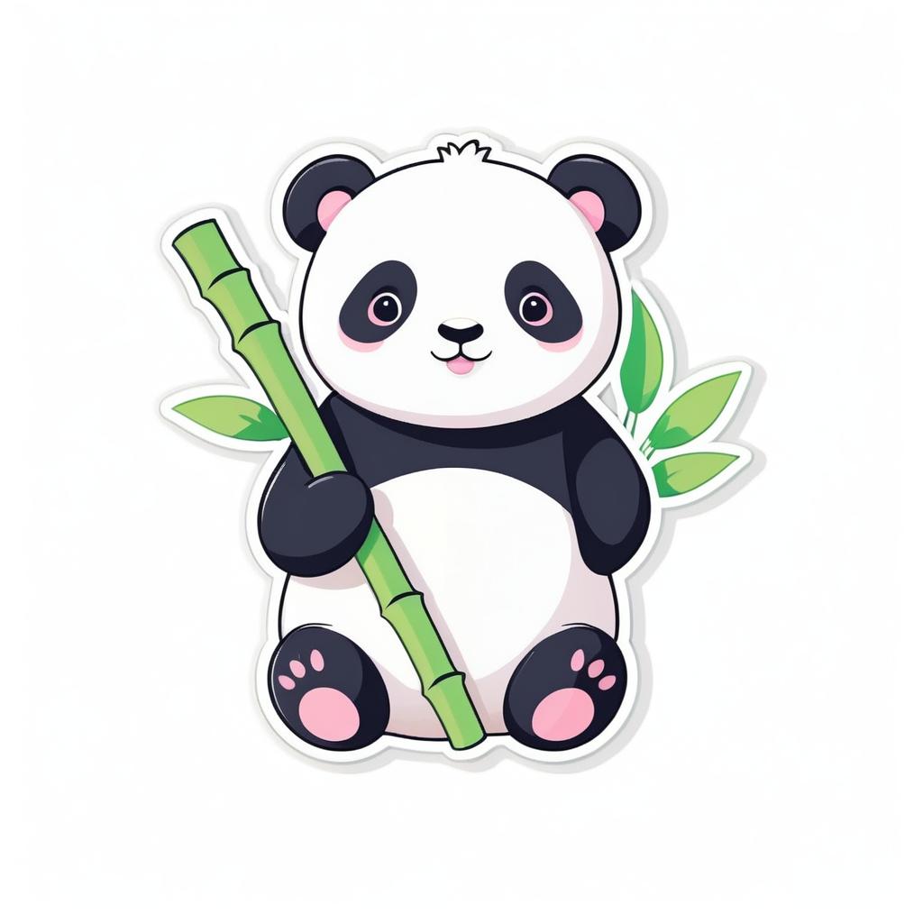 Charming Kawaii Panda Die-Cut Sticker