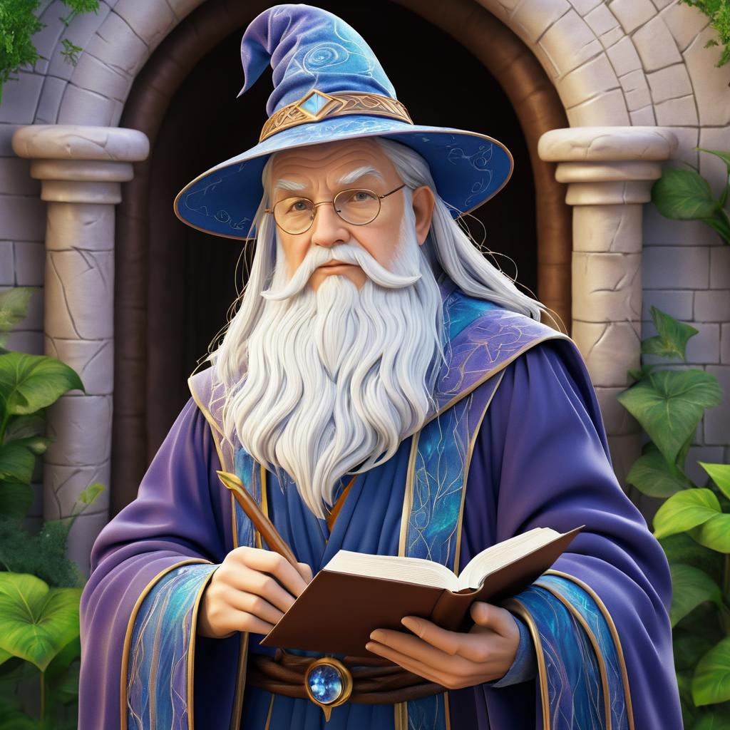 Intricate Portrait of a Male Wizard