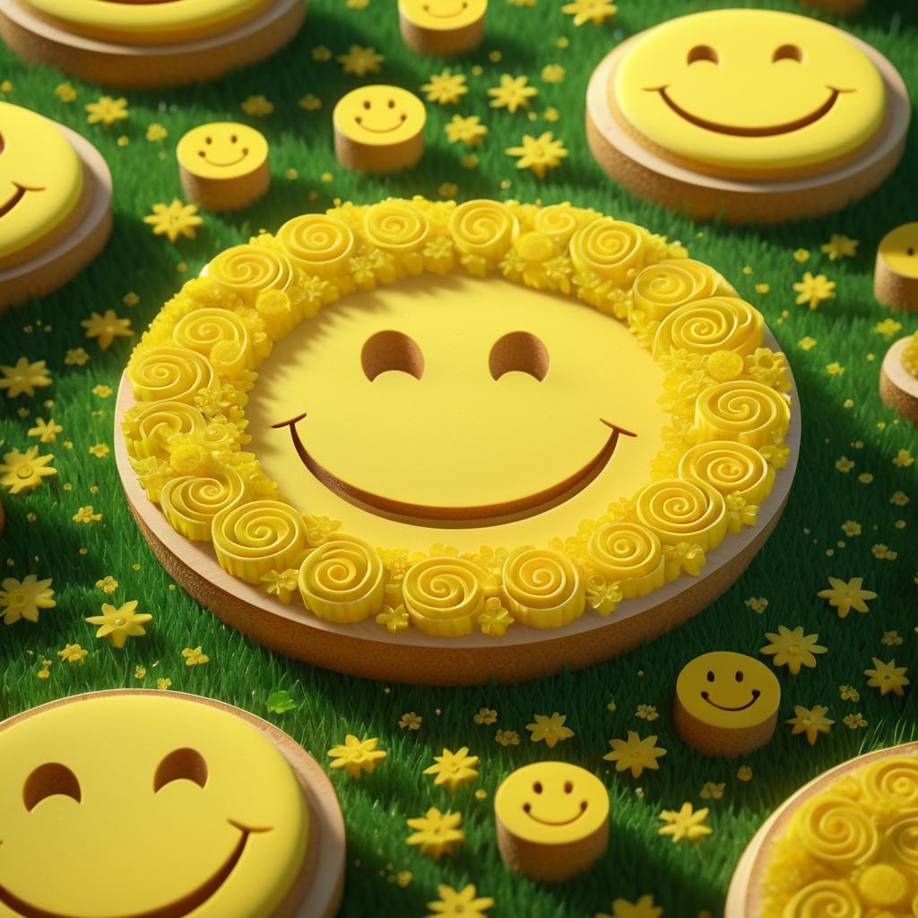 Crisp 3D Digital Art of Smiley Bread