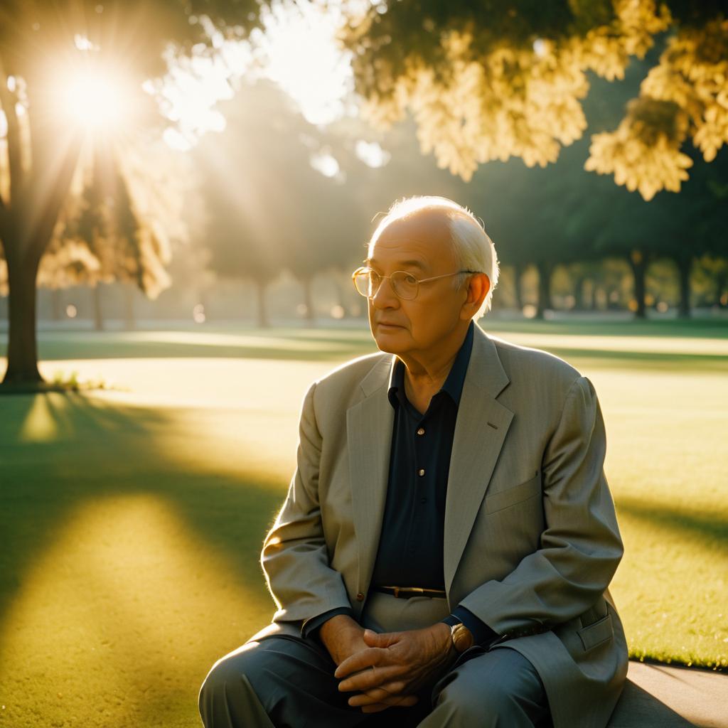 Cinematic Fujifilm Scene of Elderly Man