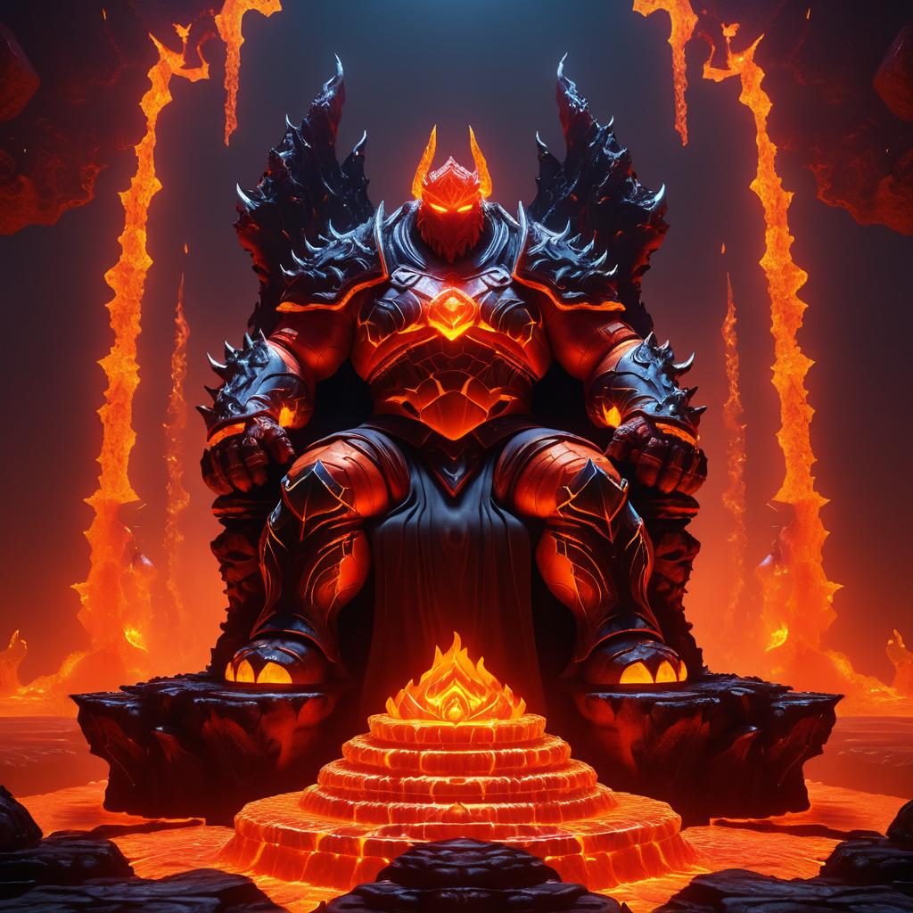 Majestic Lava Golem on Molten Throne