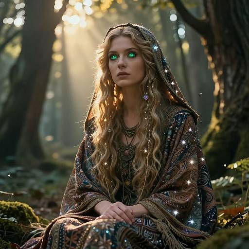 Mystical Oracle in Enchanted Forest