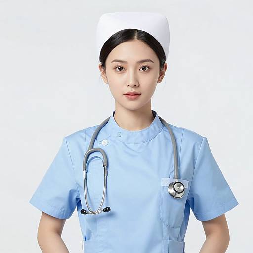 Female Nurse in Blue Uniform