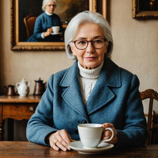 Senior woman drinking coffee indoors
