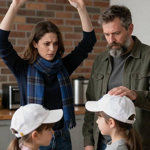 Family Dynamics in a Cozy Kitchen