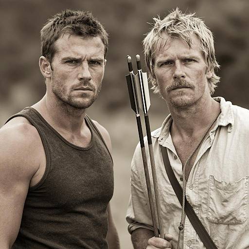 Rugged Companions in Vintage Sepia Tone