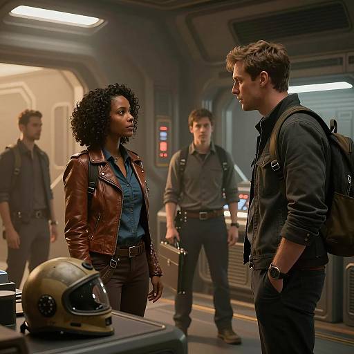 Futuristic Sci-Fi Room with Characters