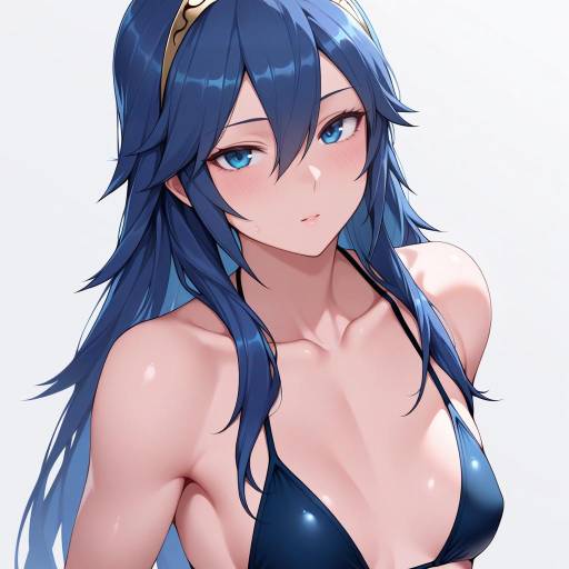 Lucina in Swimsuit with Blue Hair