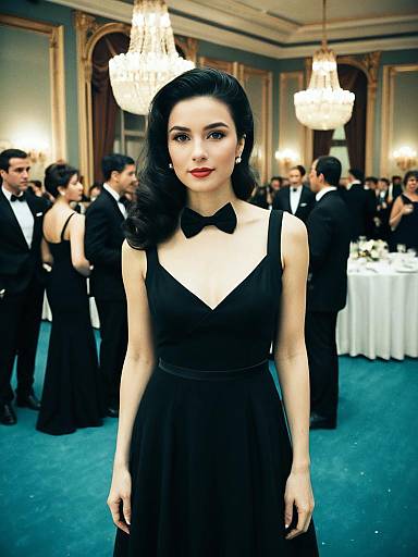 Elegant Woman at Black Tie Event