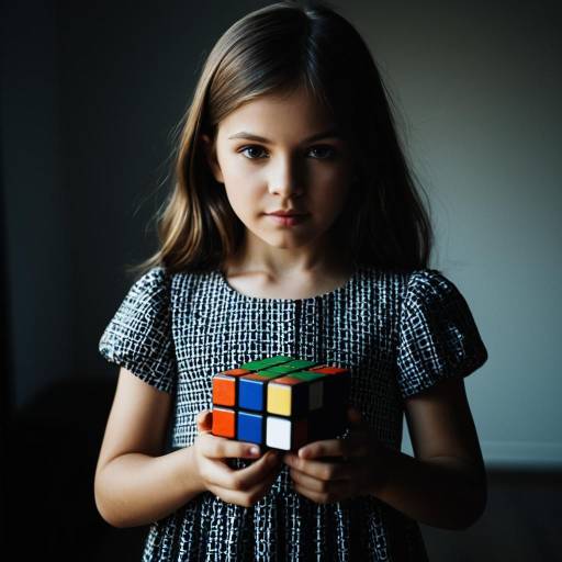 Young Girl Holding Rubik's Cube