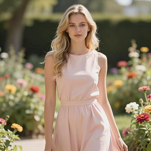 Elegant Woman in Summer Garden