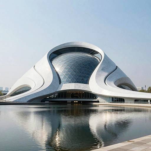 Futuristic Foam-Shaped Lake Building