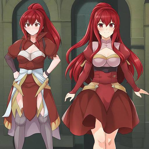 Illustration of Anna (fire emblem), fire emblem in the style of Haruhisky