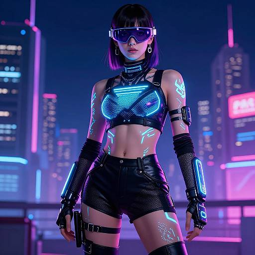 Futuristic Cyberwear Fashion Model