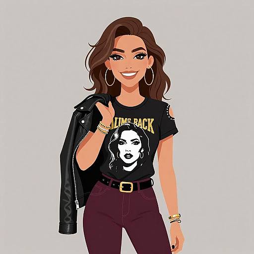 Glam Rock Woman with Stylish Outfit