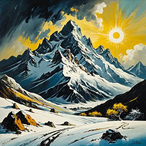 Surrealist Mountain Landscape Painting