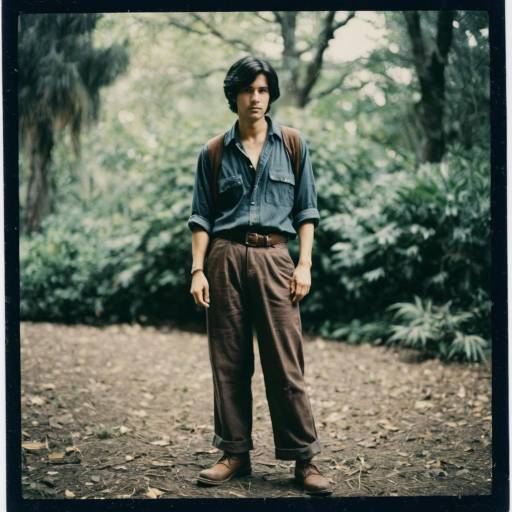Young Man in Vintage Rugged Style Outfit