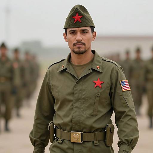 Realistic Male Army Costume Portrait