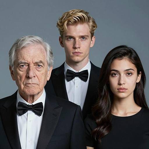 Dynamic Portrait of Three Individuals