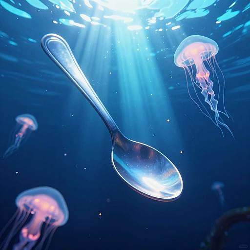 Surreal 3D Underwater Jellyfish Scene