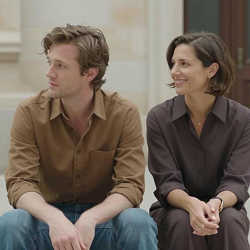 Outdoor Scene of Two People Relaxing