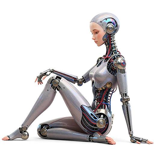 Detailed Mechanical Girl Sci-Fi Art