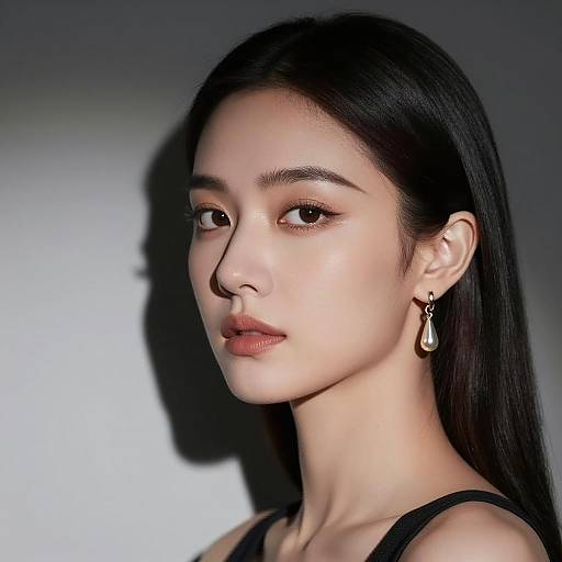 Elegant Woman Portrait in Dramatic Lighting