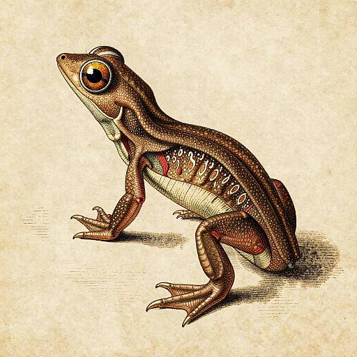 Vintage Scientific Illustration of Grenouille