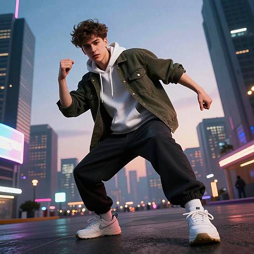 Mr Beast Futuristic Neon Selfie