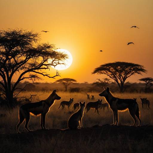 Dramatic African Savanna Sunrise Scene Dramatic African Savanna Sunrise Scene