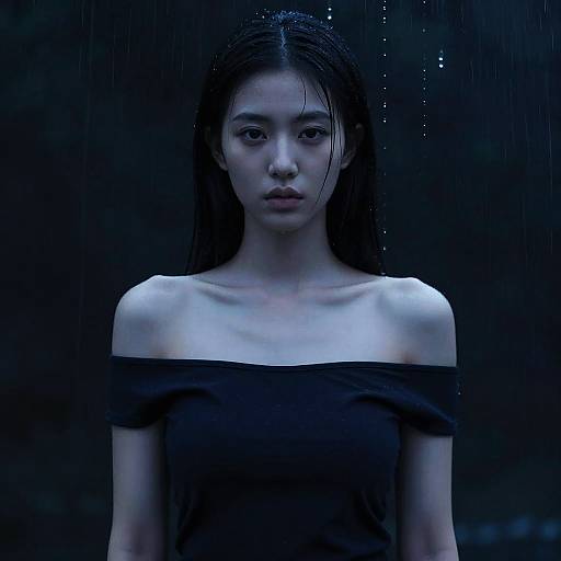 Moody Portrait of a Woman in Dark Tones