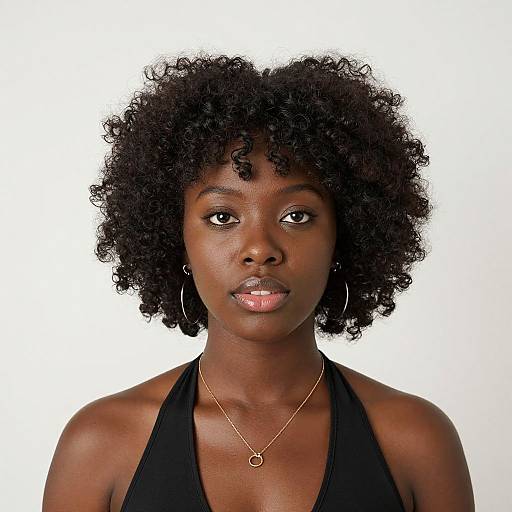 Realistic Portrait of Dark-Skinned Woman