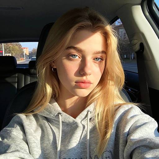 Cinematic Selfie of a Blonde Girl