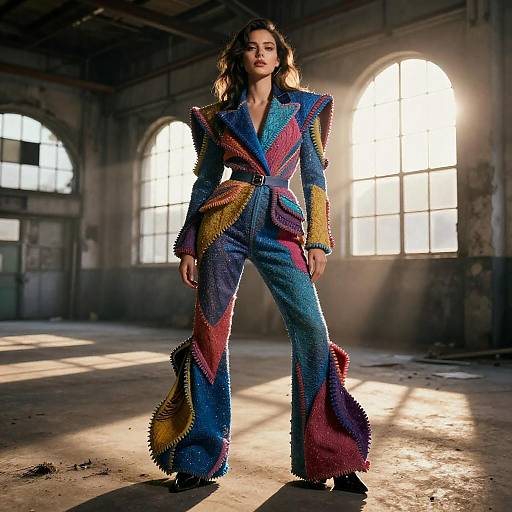 High Fashion Glamour in Industrial Setting