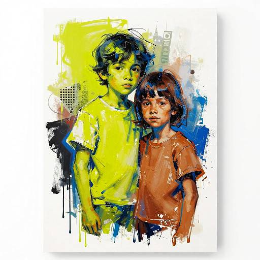 Expressionist Nested Child Silhouette Portrait