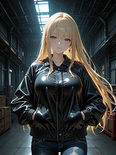 Edgy Fashion Portrait of Confident Woman