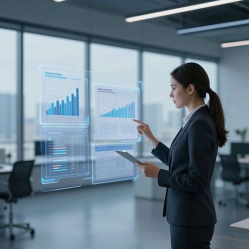 Futuristic Credit Analysis by Professional Woman