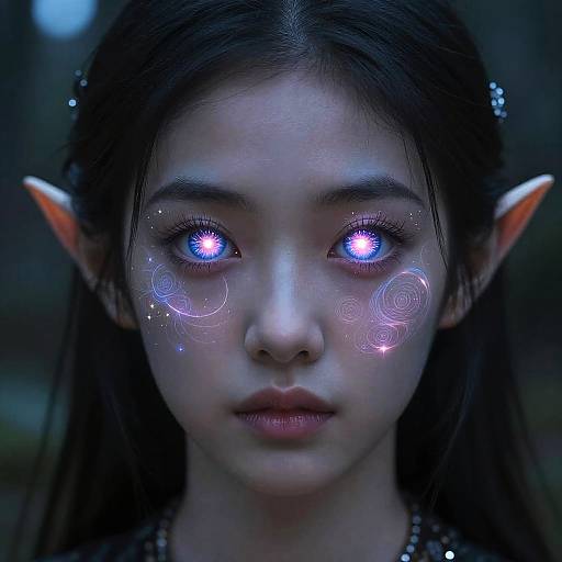 Astral Elf with Glowing Cosmic Eyes