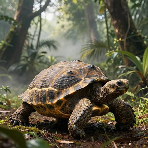 Hyperrealistic Ancient Tortoise Portrait
