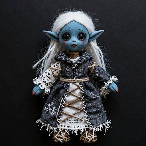 Linocut Gothic Elf Cleric Doll