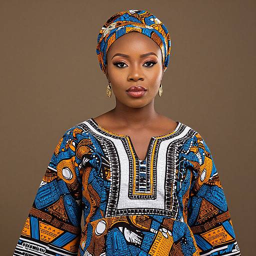 Colorful African Traditional Woman Costume