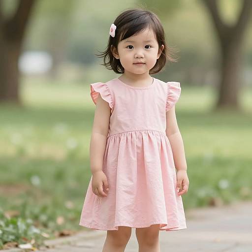 Toddler Girl in Pink Dress