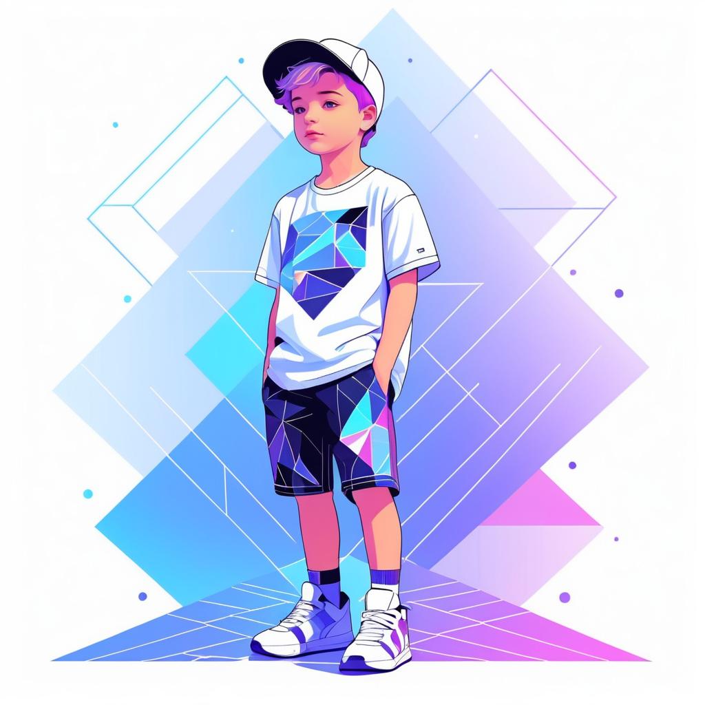 Isometric Streetwear Portrait of a Boy