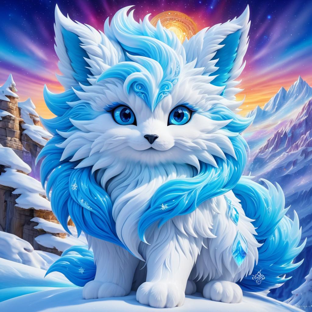 Enchanting Frosty Flareon Under Night Sky