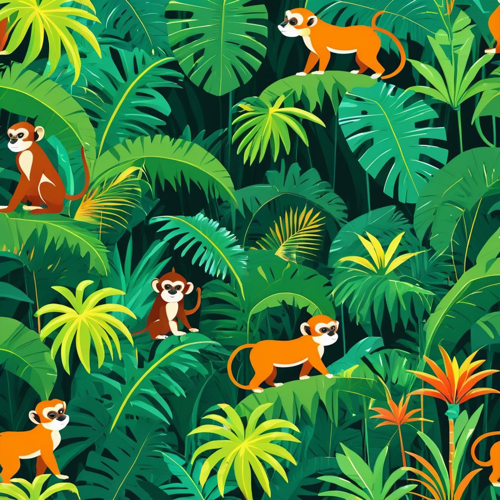 Playful Jungle Adventure Illustration